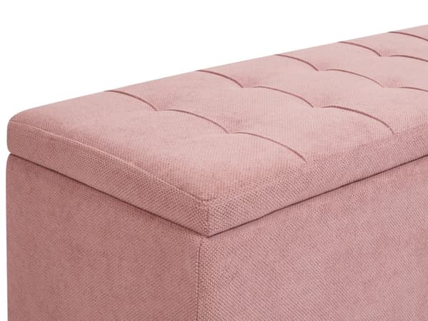 Puf lyserød polyester 100 x 42 x 40 cm polstret fodskammel stue moderne stil stue opholdsrum