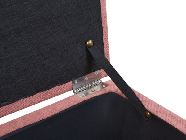 Puf lyserød polyester 100 x 42 x 40 cm polstret fodskammel stue moderne stil stue opholdsrum