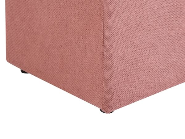 Puf lyserød polyester 100 x 42 x 40 cm polstret fodskammel stue moderne stil stue opholdsrum