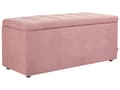 Miniatyrbillede 1 af 10: Puf lyserød polyester 100 x 42 x 40 cm polstret fodskammel stue moderne stil stue opholdsrum