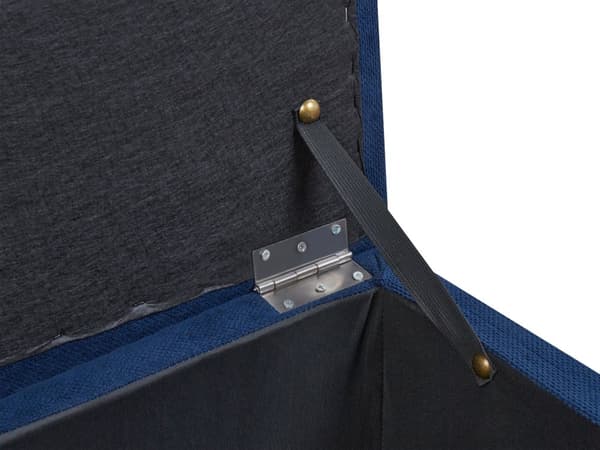 Puf mørkeblå polyester 100 x 42 x 40 cm polstret fodskammel stue moderne stil stue opholdsrum