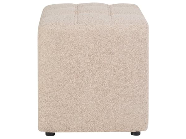 Fotpall Beige Boucléklädsel 38 x 38 cm Fyrkantig Chevronmönster