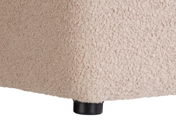 Fotpall Beige Boucléklädsel 38 x 38 cm Fyrkantig Chevronmönster