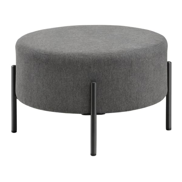 Chic Home Collection Rahi kangasverhoilulla, pyöreä Ø75cm, tummanharmaa