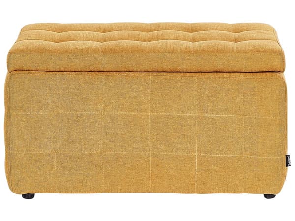 Rahi keltainen kangas verhoiltu 74 x 42 x 40 cm säilytystilalla tuftattu suorakulmio retro glamour tyyli