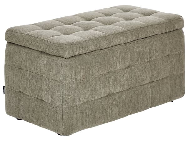Rahi oliivinvihreä kangas verhoiltu 74 x 42 x 40 cm säilytystilalla tuftattu suorakulmio retro glamour tyyli
