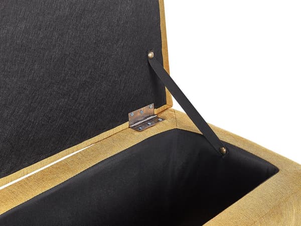 Puff med oppbevaring Gul Stoff 72 x 42 x 40 cm Dekorativ polstring Vannavvisende stoff Klassisk design Soveromsbenk