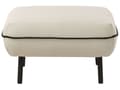 Miniatyrbilde 5 av 8: Fotskammel Lys beige Stoff Metallben Dekorative kanter i svart Firkantet form Retro og glamorøs stil Puff Stue