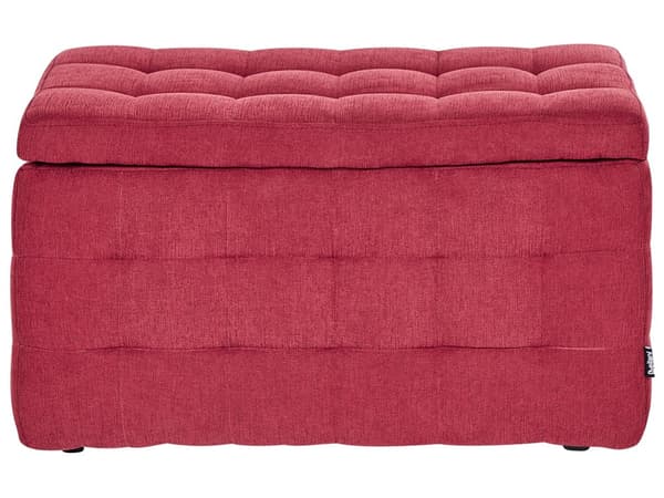 Puff med oppbevaring Rød Stoff 72 x 42 x 40 cm Dekorativ polstring Vannavvisende stoff Klassisk design Soveromsbenk