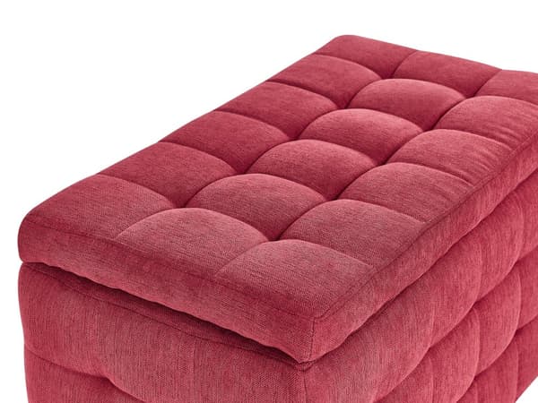 Puff med oppbevaring Rød Stoff 72 x 42 x 40 cm Dekorativ polstring Vannavvisende stoff Klassisk design Soveromsbenk