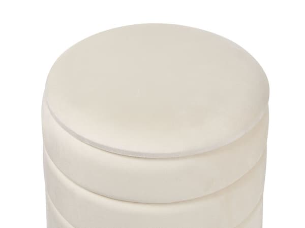 Set om 2 Puffar med Förvaring Ljusbeige Klädd Sammet Guldfärgad Rostfri Stålbas Glamourös Stil Modern Design Vardagsrum Sovrum