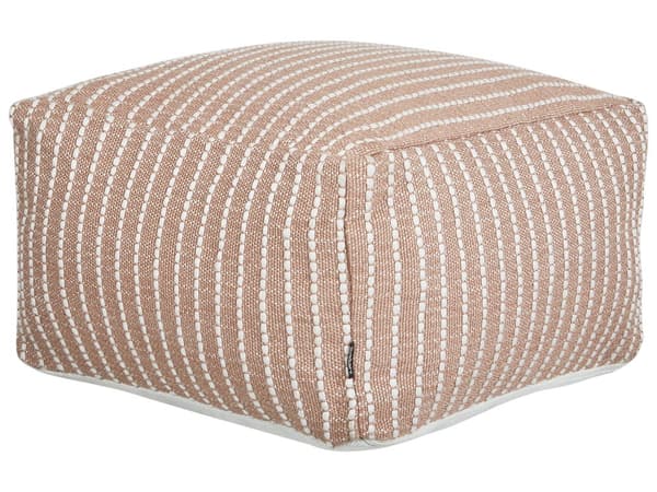 Sittpuff för Trädgården Brun Syntetmaterial Fyrkantig 50 x 50 x 30 cm Utomhus Fotpall Handvävd Boho Stil