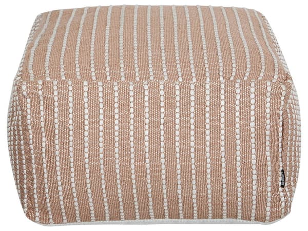 Utendørs puff Brun Syntetisk materiale 50 x 50 x 30 cm Kvadratisk form Håndvevd Bohemsk stil Hagemøbler