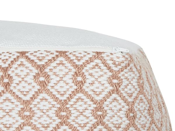 Utendørs puff Hvit Beige Syntetisk materiale 50 x 50 x 30 cm Kvadratisk form Håndvevd Bohemsk stil Hagemøbler