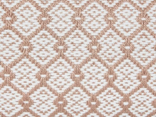 Utendørs puff Hvit Beige Syntetisk materiale 50 x 50 x 30 cm Kvadratisk form Håndvevd Bohemsk stil Hagemøbler