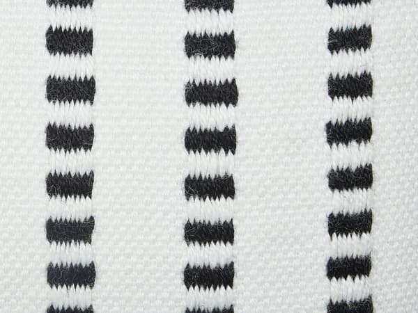 Utendørs puff Hvit Svart Syntetisk materiale 50 x 50 x 30 cm Kvadratisk form Håndvevd Bohemsk stil Hagemøbler