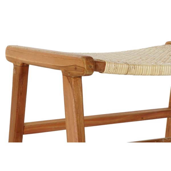 Sittpall DKD Home Decor 65 x 47 x 40 cm Naturell Teak Plast Multicolour Ljusbrun