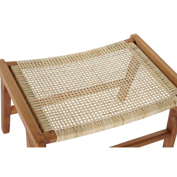 Sittpall DKD Home Decor 65 x 47 x 40 cm Naturell Teak Plast Multicolour Ljusbrun