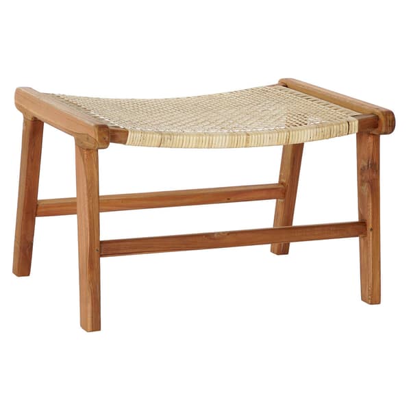 Sittpall DKD Home Decor 65 x 47 x 40 cm Naturell Teak Plast Multicolour Ljusbrun