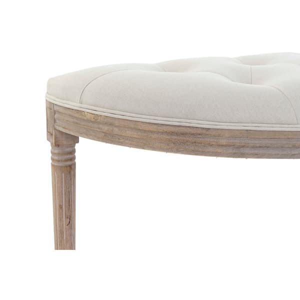 Sittpall DKD Home Decor Beige Naturell Gummiträ Plast 125 x 43 x 48 cm