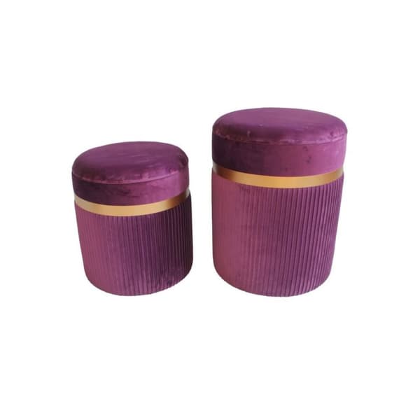 Fotpall DKD Home Decor Polyester MDF Bordeaux (39 x 39 x 49 cm)
