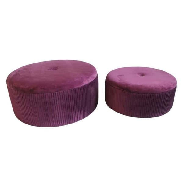 Fotpall DKD Home Decor Polyester MDF Bordeaux (70 x 70 x 28 cm)
