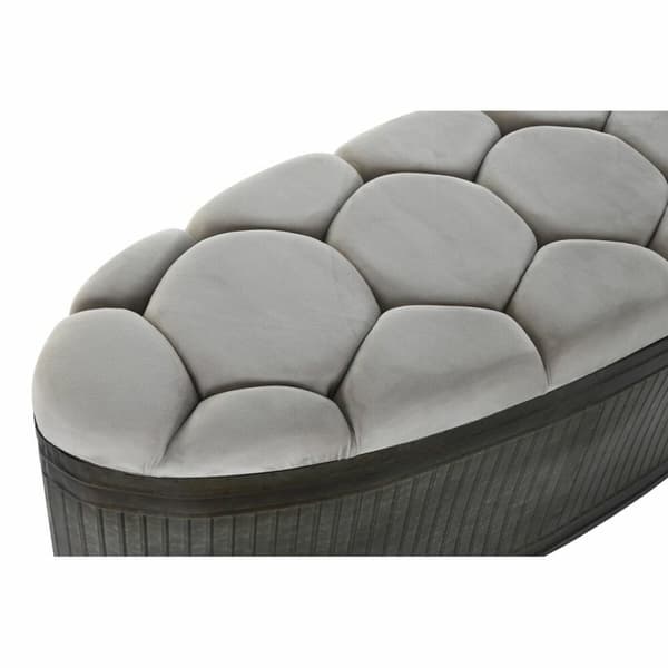 Sittpall DKD Home Decor Beige Metall Polyester Mörkbrun (121 x 44 x 47,5 cm)