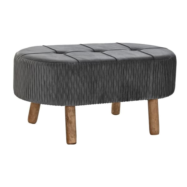 Sittpall DKD Home Decor   Grå Naturell Mörkgrå Trä 80 x 46 x 38 cm