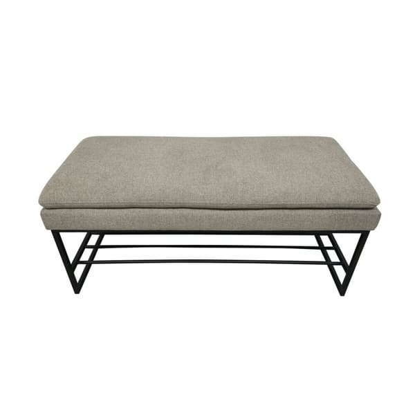 Foot-of-bed Bench DKD Home Decor Svart Beige Polyester Järn (80 x 36 x 35 cm)
