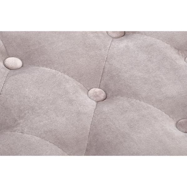 Sittpall DKD Home Decor Rosa Naturell Ljusrosa Polyester Trä Gummiträ 112 x 38 x 48 cm