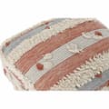 Miniatyrbild 3 av 3: Puff DKD Home Decor Vit Orange Ränder Boho 60 x 60 x 25 cm (2 antal)