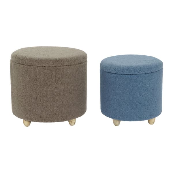 Fotpall DKD Home Decor Trä Polyester 50 x 50 x 45 cm