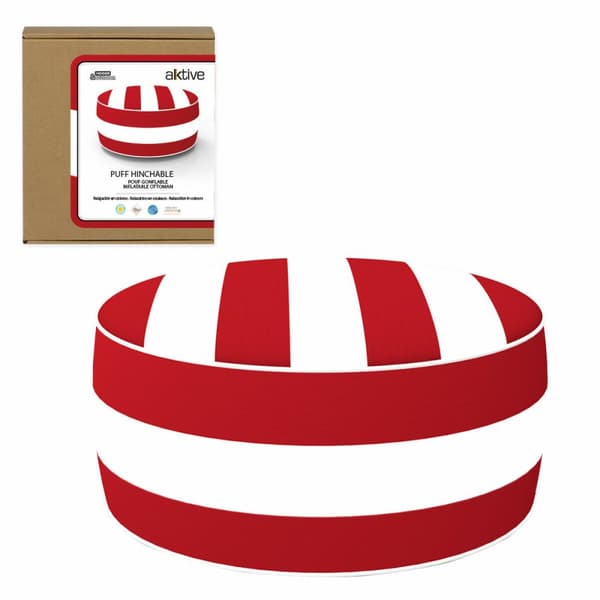 Uppblåsbar puff Aktive Randig Kolonial 53 x 23 x 53 cm (4 antal)