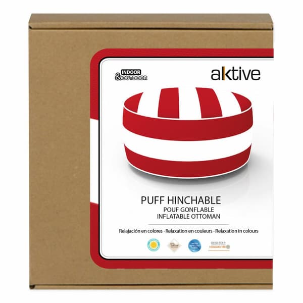 Uppblåsbar puff Aktive Randig Kolonial 53 x 23 x 53 cm (4 antal)