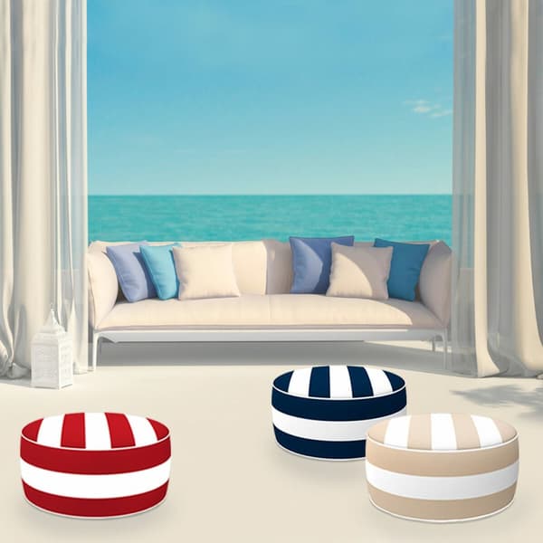 Uppblåsbar puff Aktive Randig Kolonial 53 x 23 x 53 cm (4 antal)