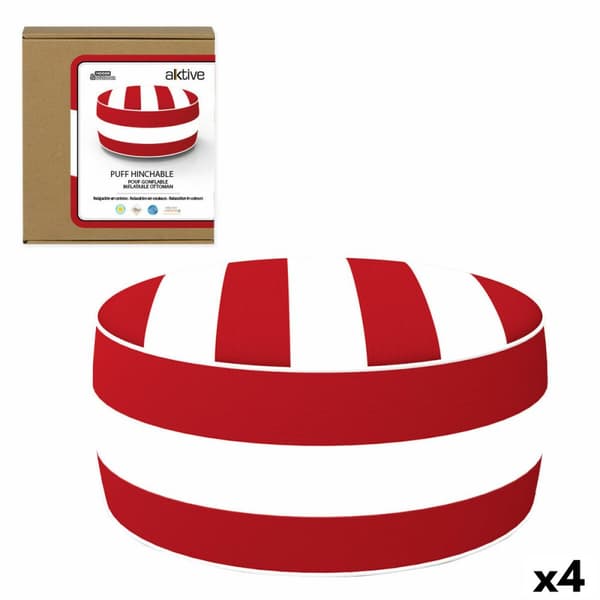 Uppblåsbar puff Aktive Randig Kolonial 53 x 23 x 53 cm (4 antal)