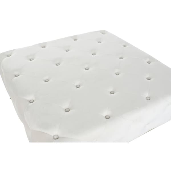 Sittpall DKD Home Decor Vit Gyllene Metall 100 x 100 x 45 cm