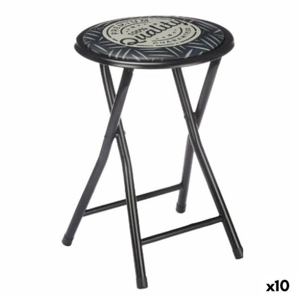 Fällbar pall Quality Svart Grå PVC Metall 30 x 30 x 45 cm (10 antal)