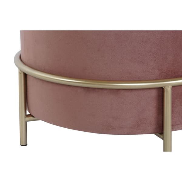 Fotpall DKD Home Decor Rosa Gyllene Metall Sammet 48 x 48 x 47 cm