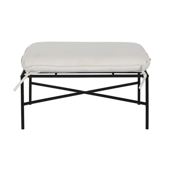 Fotpall Home ESPRIT Vit Svart Metall Urban 75 x 50 x 45 cm