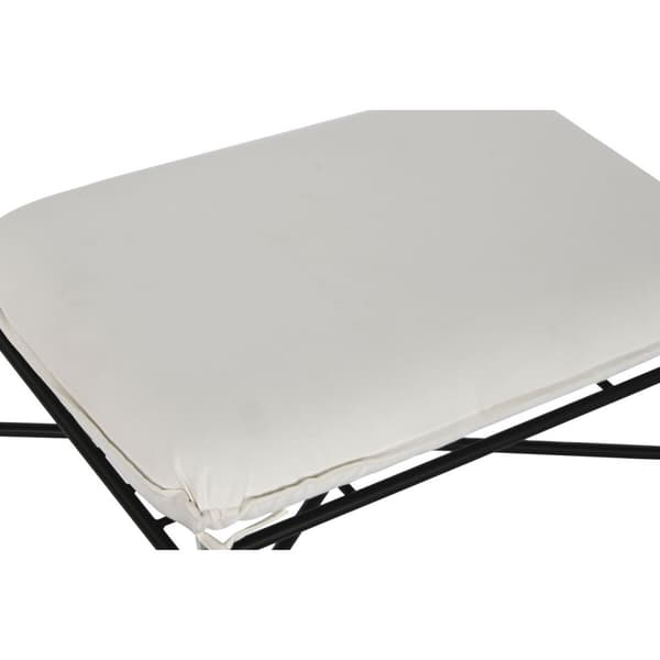 Fotpall Home ESPRIT Vit Svart Metall Urban 75 x 50 x 45 cm