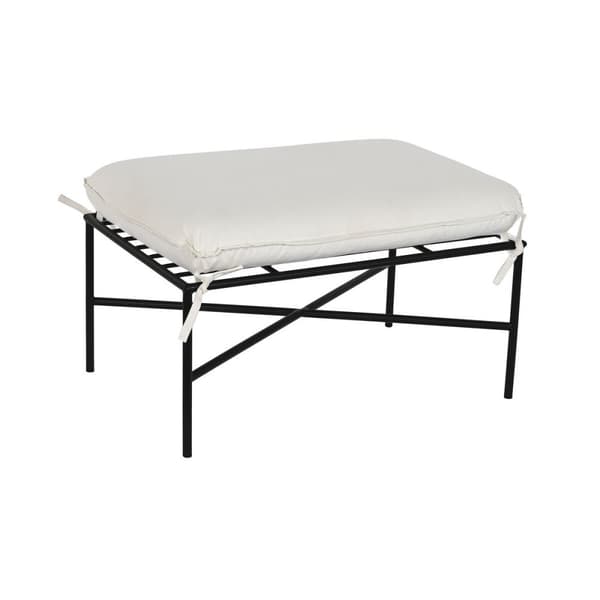 Fotpall Home ESPRIT Vit Svart Metall Urban 75 x 50 x 45 cm