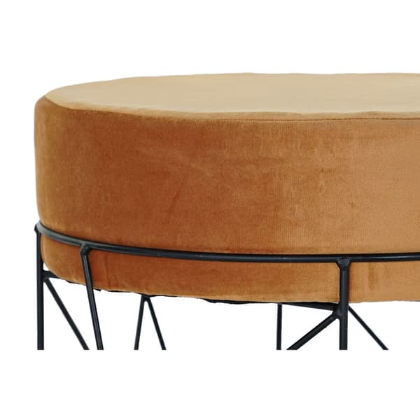 Fodstøtte DKD Home Decor Sort Metal Polyester Terrakotta (33 x 33 x 42 cm)