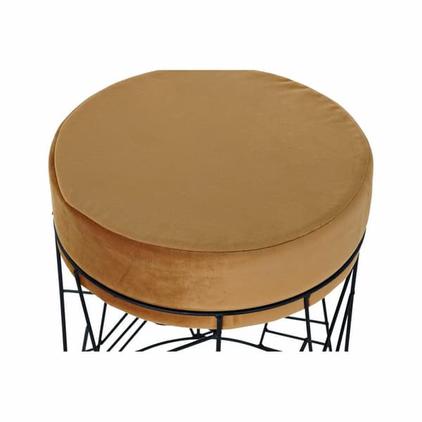 Fodstøtte DKD Home Decor Sort Metal Polyester Terrakotta (33 x 33 x 42 cm)