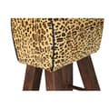 Miniatyrbillede 3 af 4: Taburet DKD Home Decor Sort Træ Brun Læder (43 x 35 x 75 cm)