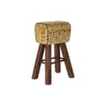 Miniatyrbillede 1 af 4: Taburet DKD Home Decor Sort Træ Brun Læder (43 x 35 x 75 cm)
