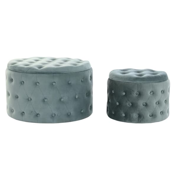 Fodstøtte DKD Home Decor Grøn Træ MDF Fløjl 70 x 70 x 42 cm