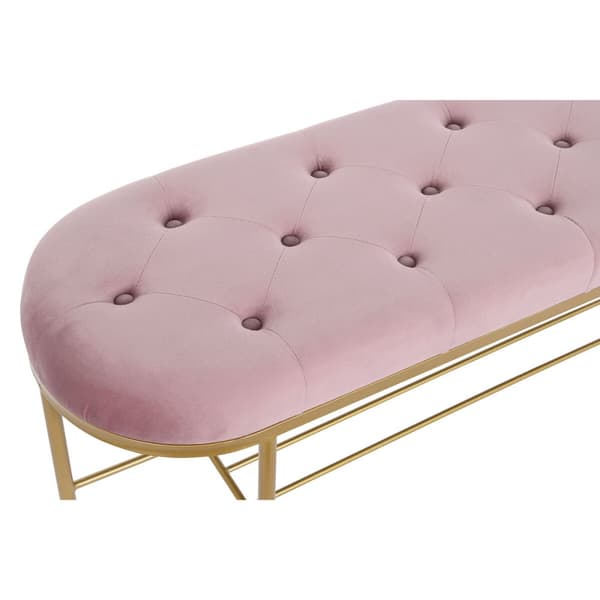 Stol DKD Home Decor 100 x 35 x 40 cm Pink Gylden Metal