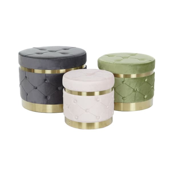 Fodstøtte DKD Home Decor 60 x 60 x 47 cm Fløjl Træ MDF