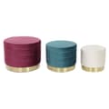 Miniatyrbillede 1 af 3: Fodstøtte DKD Home Decor Multifarvet Træ MDF Fløjl 60 x 60 x 45 cm